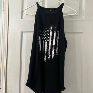 Black Women's Flag Graphic Tank Top